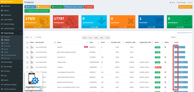 Order Management - Adding and Deleting Products 